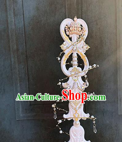 Halloween Witch White Scepter Cosplay Props Stage Performance Succuba Crabstick