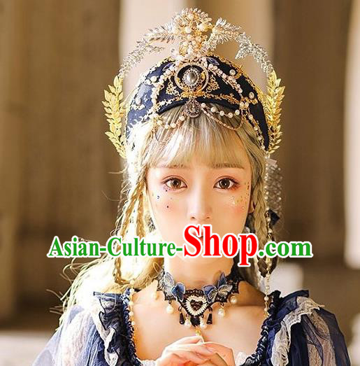 Handmade Victorian Era Queen Hair Accessories Headwear Halloween Cosplay European Court Deluxe Royal Crown
