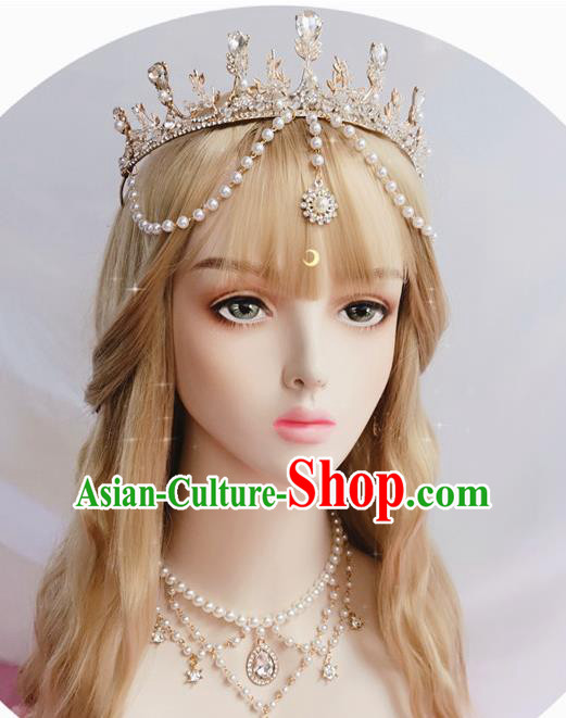 Halloween Cosplay Princess Royal Crown and Aureole Stage Show Gothic Headwear Handmade Bride Hair Accessories