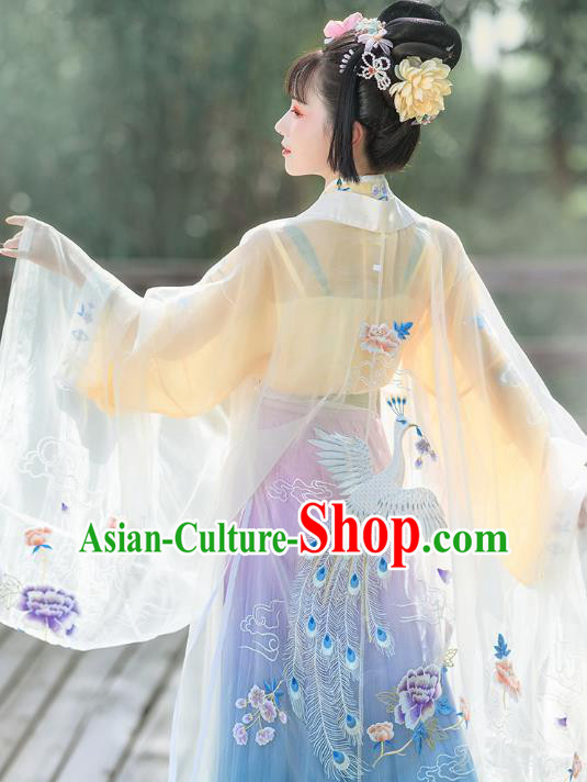 China Ancient Goddess Apparels Traditional Tang Dynasty Princess Hanfu Clothing Court Lady Costumes