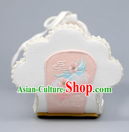 China Ming Dynasty Women Shoes Embroidered Shoes Traditional Hanfu Shoes Princess Shoes