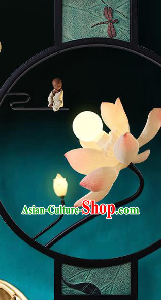 Traditional Chinese Handmade Ceiling Lamp Classical Lanterns Lotus Lantern Iron Art Lamp