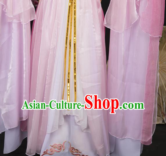 Chinese Cosplay Female Swordsman Costumes Ancient Fairy Princess Pink Hanfu Dress for Women