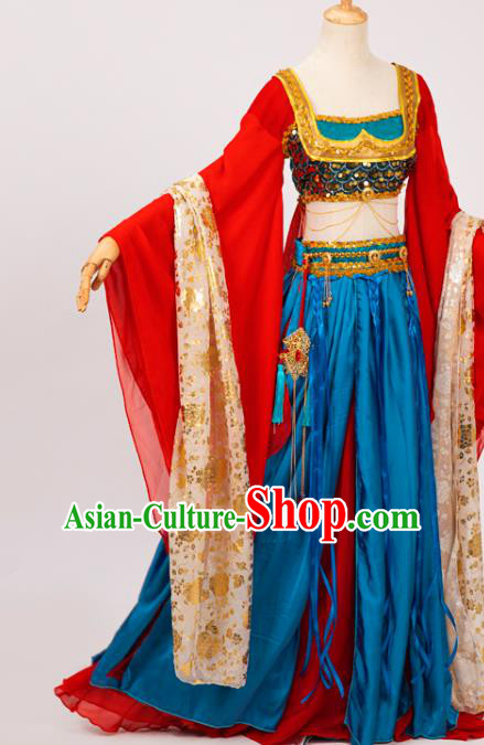 Chinese Cosplay Imperial Consort Costumes Ancient Fairy Princess Hanfu Dress Red Top and Skirt