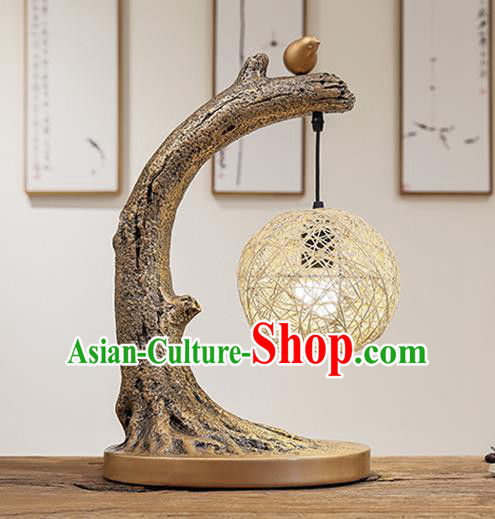 China Traditional Home Decorations Handmade Table Lamp Spring Festival Desk Lantern Rattan Light