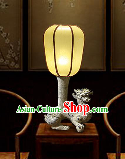 China Handmade Stone Carving Tiger Desk Lanterns Palace Lantern Traditional Home Decorations Table Lamp
