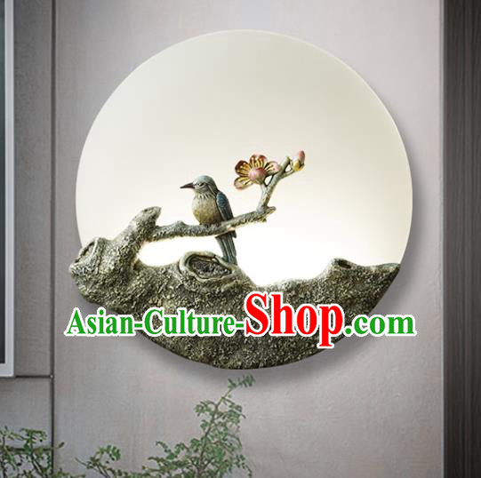 China Traditional Home Decoration Bird Light Iron Art Wall Lantern Handmade Corridor Lamp