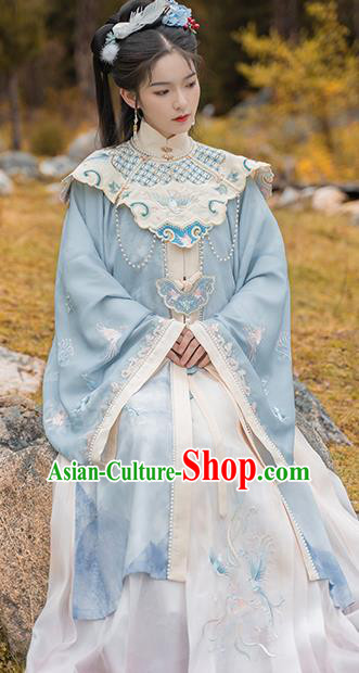 China Ming Dynasty Nobility Women Hanfu Dress Ancient Palace Princess Costumes Traditional Embroidered Clothing