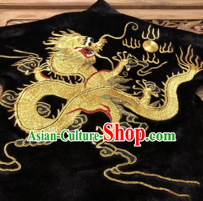 Chinese Winter Jacket Embroidered Tang Suit Outer Garment National Costume Apparels Black Coat