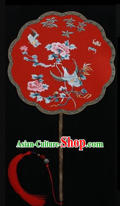 Handmade Wedding Fans Chinese Suzhou Embroidery Traditional Palace Fan Embroidered Fans Double Side Silk Fan