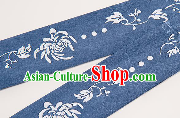 China Ancient Song Dynasty Apparels Country Woman Clothing Blue Hanfu Dress Complete Set