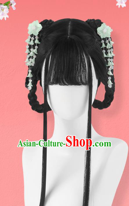 Chinese Jin Dynasty Princess Bangs Wigs Quality Wigs China Best Chignon Wig Ancient Palace Lady Wig Sheath