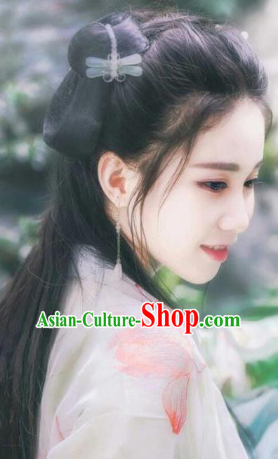 Chinese Ming Dynasty Noble Female Double Chignon Wigs Quality Wigs China Best Wig Ancient Young Lady Hairpiece