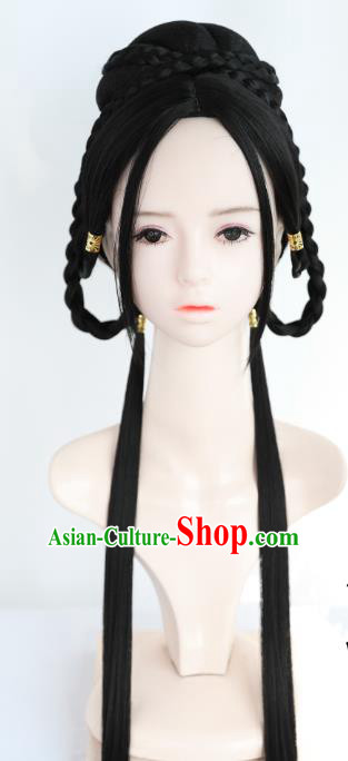 Chinese Cosplay Ming Dynasty Princess Wigs Best Quality Wigs China Wig Chignon Ancient Young Lady Wig Sheath