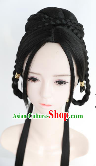 Chinese Cosplay Ming Dynasty Princess Wigs Best Quality Wigs China Wig Chignon Ancient Young Lady Wig Sheath