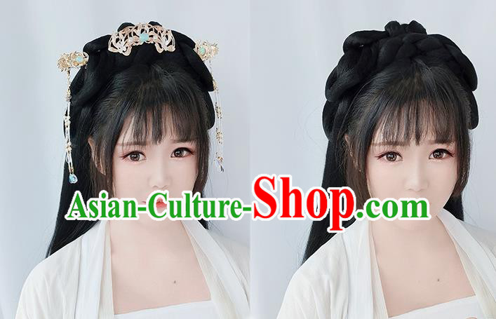Chinese Tang Dynasty Princess Wigs Best Quality Wigs China Cosplay Wig Chignon Ancient Palace Lady Wig Sheath
