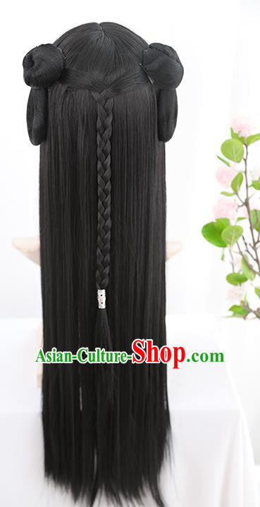 Chinese Song Dynasty Noble Lady Bangs Wigs Best Quality Wigs China Cosplay Wig Chignon Ancient Young Girl Wig Sheath