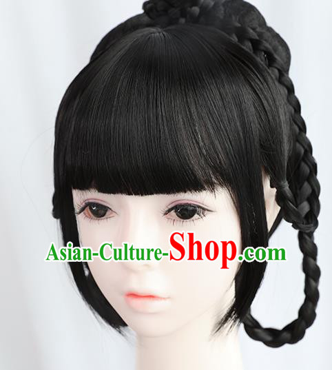 Chinese Tang Dynasty Princess Bangs Wigs Best Quality Wigs China Cosplay Wig Chignon Ancient Palace Lady Wig Sheath