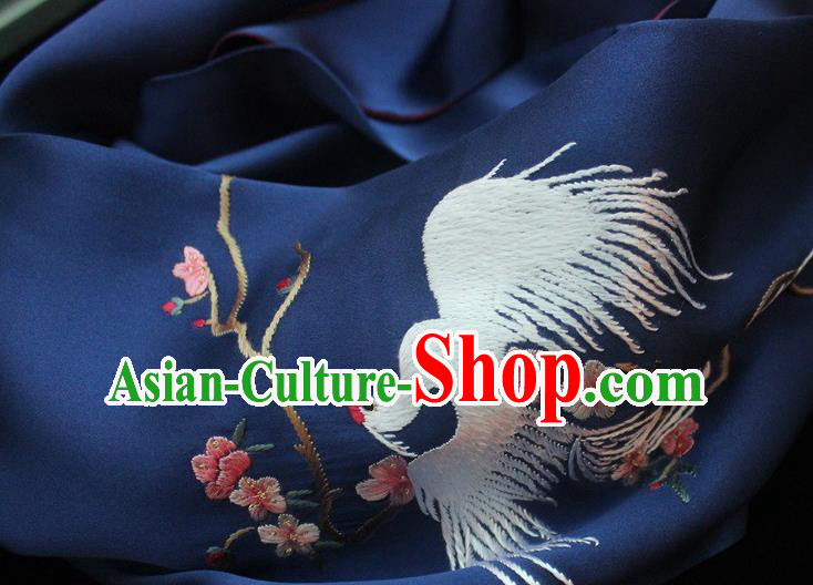 Chinese Traditional Cheongsam Embroidery Phoenix Accessories Embroidered Scarf Navy Silk Tippet
