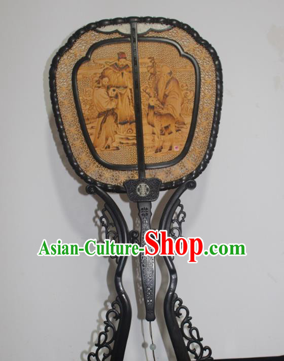 China Handmade Rosewood Carving Fan Traditional Palace Fan Craft