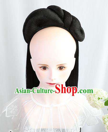 Chinese Song Dynasty Young Mistress Wigs Best Quality Wigs China Cosplay Wig Chignon Ancient Noble Woman Wig Sheath
