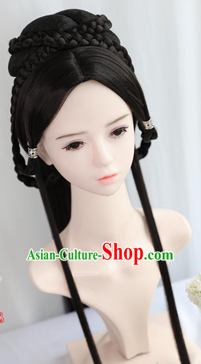 Chinese Song Dynasty Imperial Consort Wigs Best Quality Wigs China Cosplay Wig Chignon Ancient Palace Lady Wig Sheath
