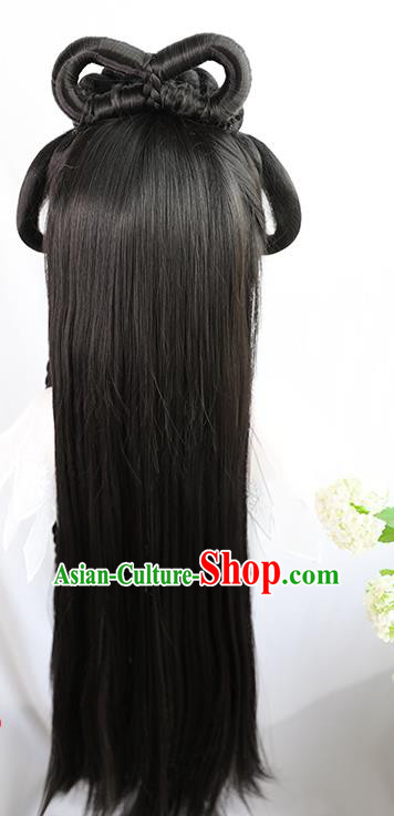 Chinese Tang Dynasty Young Lady Wigs Best Quality Wigs China Cosplay Wig Chignon Ancient Court Female Wig Sheath