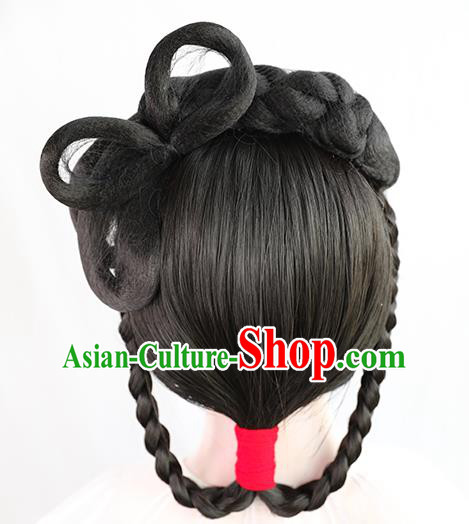Chinese Song Dynasty Noble Lady Wigs Best Quality Wigs China Cosplay Wig Chignon Ancient Royal Princess Wig Sheath