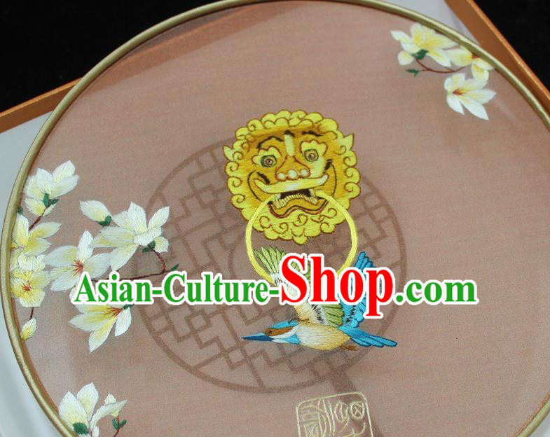 China Handmade Suzhou Embroidery Fan Embroidered Palace Fan Traditional Hanfu Silk Fan