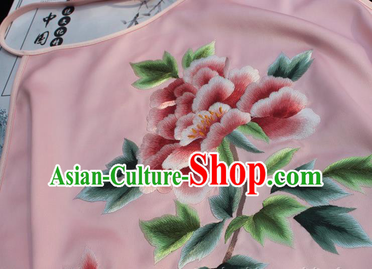 Chinese Embroidered Pink Silk Bellyband Female Underwear Suzhou Embroidery Clothing