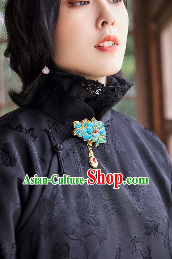 China Classical Black Cotton Wadded Cheongsam Traditional National Female Clothing Women Silk Qipao Dress