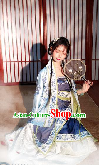 Ancient China Nobility Lady Embroidered Hanfu Dress Traditional Song Dynasty Court Princess Historical Costumes Complete Set
