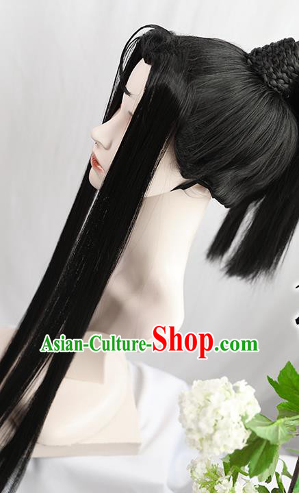Best Chinese Drama Cosplay Swordsman Wen Ning Wig Sheath China Quality Front Lace Wigs Ancient Young Hero Wig