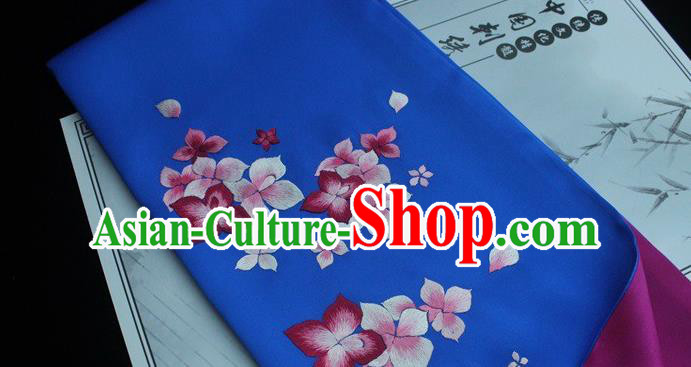 China Embroidered Royalblue Silk Tippet Traditional Cheongsam Accessories Handmade Suzhou Embroidery Scarf