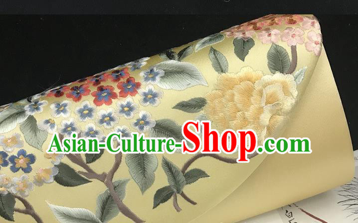 China Yellow Silk Handbag Traditional Cheongsam Embroidered Accessories Handmade Suzhou Embroidery Hydrangea Clutch Bag