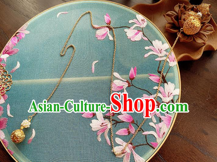 China Traditional Cheongsam Golden Gourd Brooch Classical Pendant Accessories