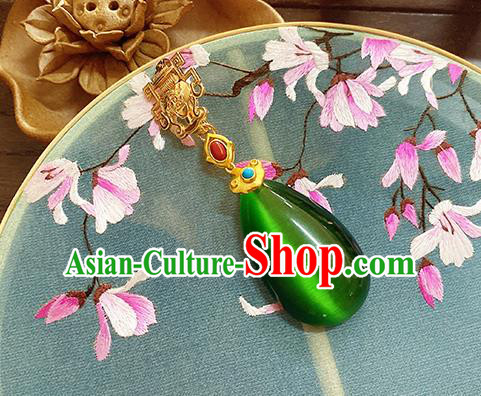 China Classical Pendant Accessories Collar Button Traditional Cheongsam Green Brooch