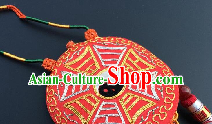 China Traditional Embroidered Car Tassel Pendant Accessories New Year Decoration Embroidery Eight Diagrams Lucky Charms