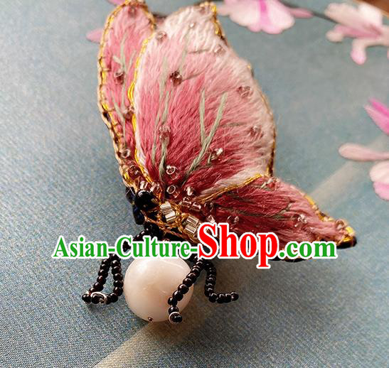 China Traditional Embroidered Butterfly Brooch Classical Cheongsam Accessories