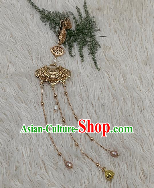 China Handmade Golden Tassel Brooch National Women Accessories Cheongsam Pendant