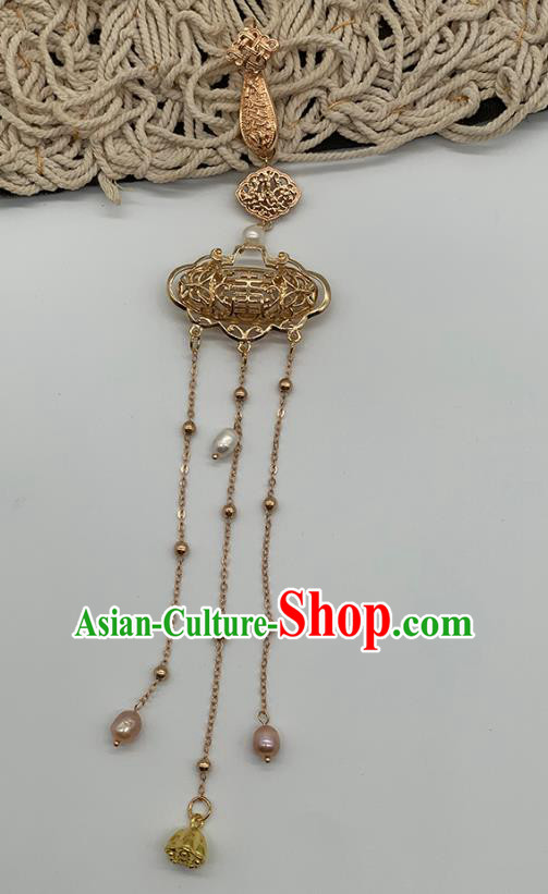 China Handmade Golden Tassel Brooch National Women Accessories Cheongsam Pendant