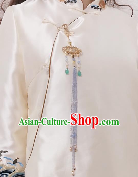 China Cheongsam Beads Tassel Pendant Handmade Brooch National Women Accessories
