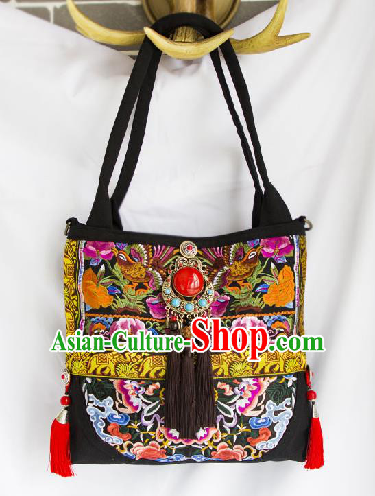 China National Embroidered Handbag Handmade Women Bag Ethnic Embroidery Bag