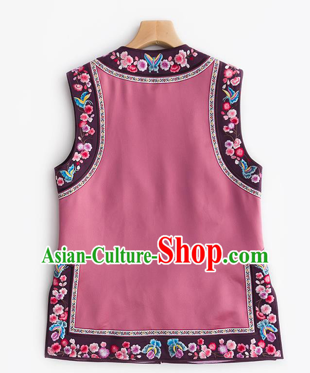 Chinese Embroidered Waistcoat Traditional Qing Dynasty Costume Classical Tang Suit Vest