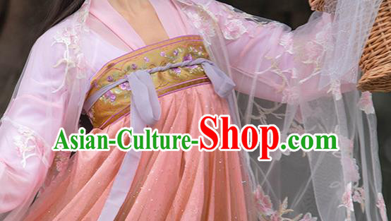 China Ancient Clothing Tang Dynasty Princess Hanfu Dress Apparels Traditional Classical Dance Costumes