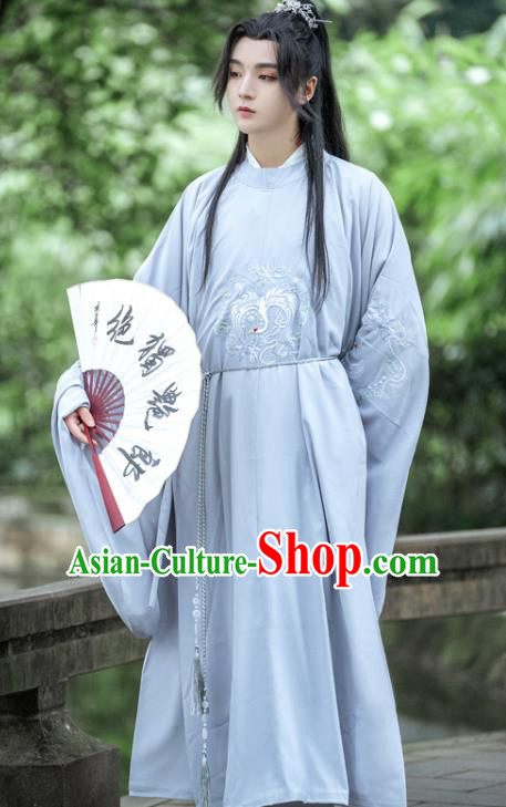 China Ancient Scholar Clothing Traditional Ming Dynasty Childe Hanfu Robe for Men