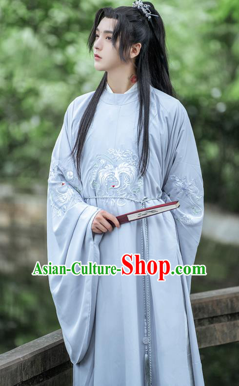 China Ancient Scholar Clothing Traditional Ming Dynasty Childe Hanfu Robe for Men
