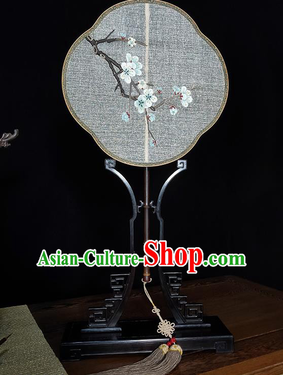 China Handmade Printing Plum Blossom Palace Fan Silk Fan Traditional Bamboo Fans
