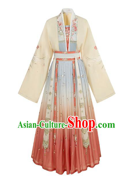 China Traditional Court Infanta Hanfu Clothing Ancient Song Dynasty Princess Embroidered Costumes