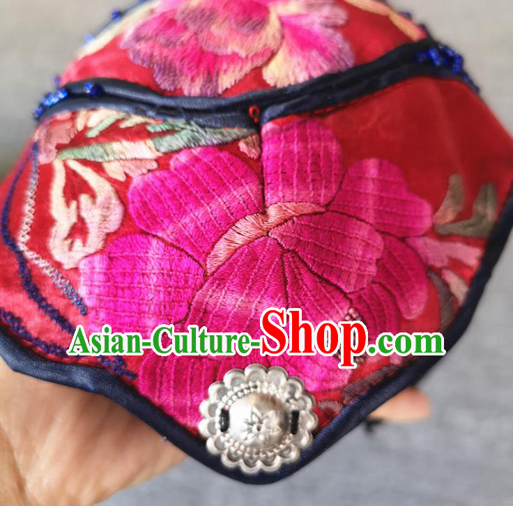 Handmade China Miao Ethnic Women Cap Traditional Hair Accessories Embroidered Hat National Headwear
